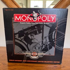 Harley-Davidson Silver and Black Monopoly Emblem